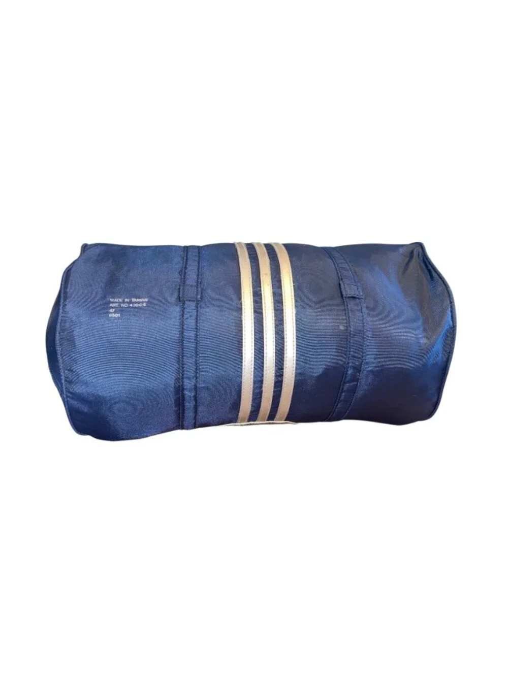 Adidas Blue Silver Retro Gym Duffel Bag With Trefoil Logo Lightweight Nylon - Picture 7 of 7